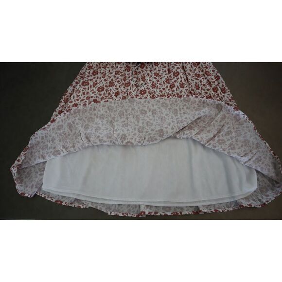 Kaileigh Women's Sz M White Floral Print Surplice Neckline Sleeveless Dress - Picture 9 of 13